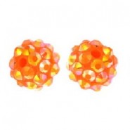 Resin Shamballa Perle 10x12mm Bright orange AB